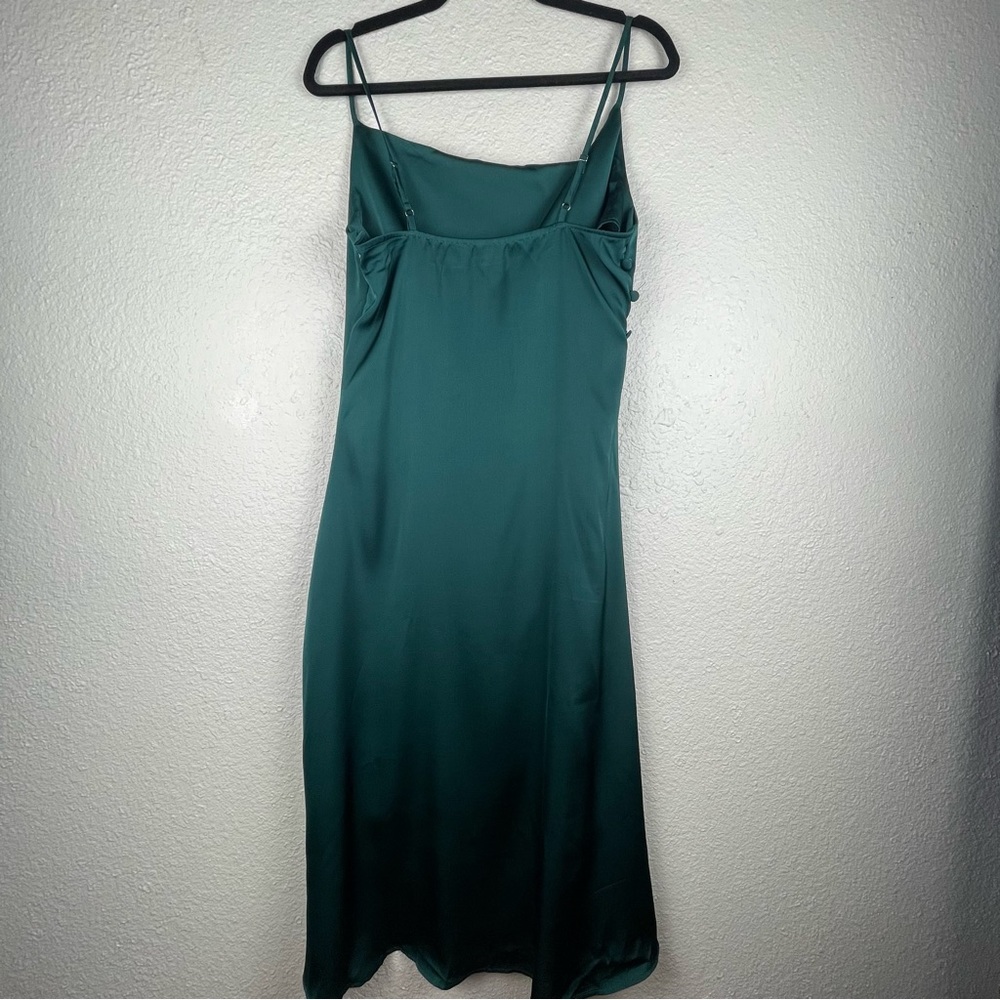 SHEIN SXY Green Midi Draped Backless Split Thigh Cami Dress - Picture 3 of 9